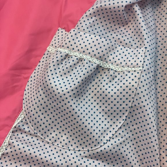 COLE Haan pink double breasted raincoat/trench coat with ties on sleeves, size M - Picture 14 of 15